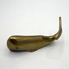 Brass Whale Figurine Collectible Brass Whale Animal Figurine picture