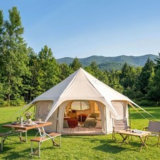 600D Oxford Bell Tent 14.8ft*9.2ft with Stove Jack for Glamping & Family Camping picture