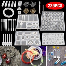 229pcs Resin Casting Silicone Molds Epoxy Spoon Kit Jewelry Making Pendant Craft picture