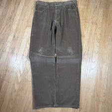 VTG LL Bean 90s Corduroy Trousers Pants Men's 34x32 Brown Natural Fit USA picture
