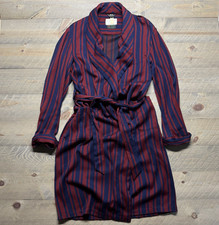 Vtg 50s Abercrombie & Fitch Robe Mens Large Worsted Wool Cotton Striped England picture