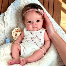 Anano Full Silicone Reborn Baby Doll Girl-18 in Realistic 18 inches, White picture