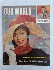 April 1953 Our World Magazine Rosella Lawrence Jackie Robinson  (MH81) picture
