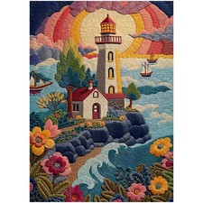 Quilting Lighthouse 1000 Piece Jigsaw Puzzle for Adults 27.5 x 19.7 Inch picture