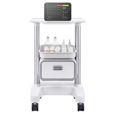 Uimoso 2 Tiers Lab Carts Mobile Medical Cart with 1 Drawer & 1 Top Tray White picture