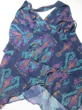 NWT Lane Bryant Womens Size 18 Tank Top Navy Multi Halter Stretch Spotted Casual picture