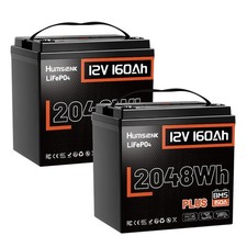 2Pack Humsienk 12V 160Ah 4096Wh LiFePO4 Battery 6000+ Cycles 150A BMS Solar RVs picture
