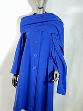 Vintage Jacobson's Cashmere Wool Scarf Coat Womens L Royal Blue Versatile Style picture