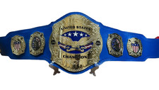Fandu United States Championship Wrestling Belt 4 MM Zinc Leather Strap Replica picture
