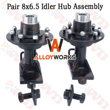 Pair 8x6.5 Lug Superior Shipping Container Wheels Bolt-on Idler Hub Spindle Kit picture
