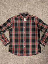J. Crew XL Black Tartan Plaid Long Sleeve Button Down Shirt New With Tags picture