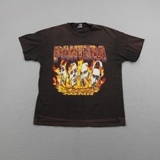 Vintage Pantera Shirt Mens XL Black Born Again With Snake Eyes Flames 90s Band picture