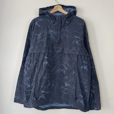 Prana Men's Anorak Pullover Hooded Light Windbreaker Black Grey Jacket - Large picture