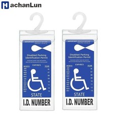 2x Handicap Parking Permit Placard Protector Cover Hanger Car Holder Hang Sleeve picture