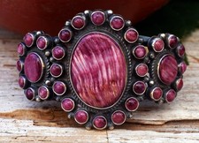 Native American Navajo Purple Spiny Oyster Sterling Cuff Bracelet by Sam Arviso picture