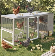 Big Chicken Coop Wooden Chicken House for Backyard Run And Nest Box picture