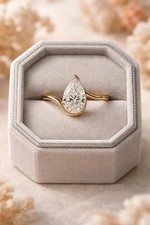 3.00Ct Pear-Cut EF/VS1 Lab Grown Diamond Bypass Engagement Ring 14K Yellow Gold picture