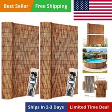 Reed Fencing Rolls 2 Pcs Natural Bamboo Fence 4 Feet High Privacy Screen Curt... picture