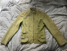 ALFANI Women's Olive Green Suede Leather Zip Jacket w/ Pockets, Size S picture