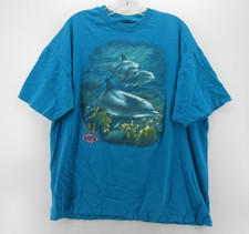 VTG SeaWorld Shirt Men XL Blue Orlando Dolphin Graphic Hanes Single Stitch 90s picture