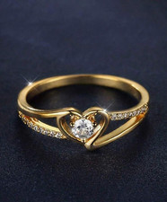 Anillos Sortijas Argollas de Compromiso Matrimonio Oro 10K Para Mujeres Joyeria picture