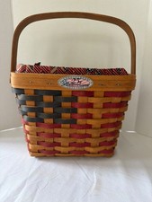 Longaberger retired Patriotic basket with fabric liner and protectir picture