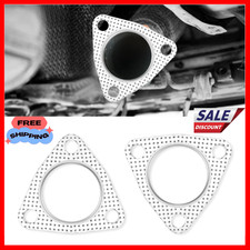 2PCS Exhaust Gasket,2 3-Bolt Exhaust Flange Gasket,Multifunctional 2 inch picture