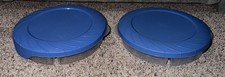 2 Vtg Rubbermaid Servin Saver Divided Food Storage Containers Blue Lids 556B picture