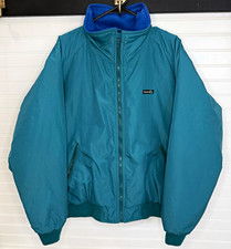 Vintage Sears Fieldmaster Men's XL Teal Nylon Bomber Jacket Lined Full Zip  picture