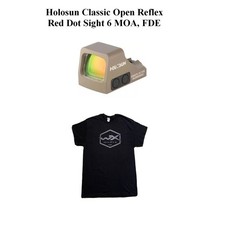 Holosun Classic Open Reflex Red Dot Sight 6 MOA, FDE w/FREE SHIRT- HS407K X2 FDE picture