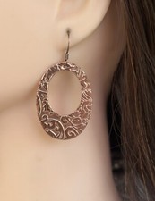 Pure Copper Hoop Earrings Handcrafted Boho Sundance Treasures Jewelry picture