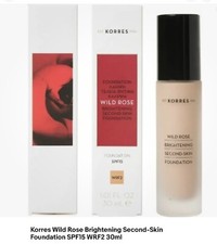 2 PACK KORRES  WILD ROSE Brightening Foundation SPF15 WRF2  SECOND SKIN  30ml picture