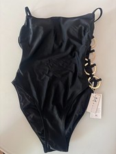 NWT MILLY RINGSIDE ONE PIECE SWIMSUIT BLACK SIZE S $350 picture