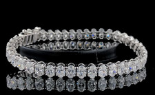 Designer 13Ct Lab Grown Diamond Tennis Bracelet 14K White Gold | Premium Quality picture