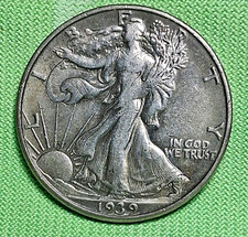 1939-D Walking Liberty Half Dollar 50C Mintmark Reverse 90% Silver picture