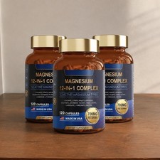 NEW！1-3 PACK Magnesium Complex 700mg 12 in 1 Magnesium Supplement - 120 counts-+ picture