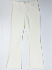 Cache Made in USA White Ivory Front Zip Flared Stretch Trousers Women Size 10 picture