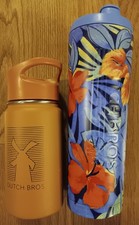 Lot of 2 DUTCH BROS Flask 28 & 12oz Coffee Hydro Water Stainless Steel Mug Cups picture