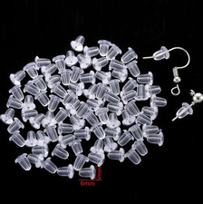 50pc Silicone Earring Backs 5mm x 4mm Cone Shaped Backing Soft Stopper Rubber picture