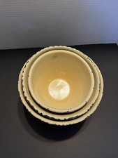 Vintage RRP Co Roseville Ohio Green Spongeware Mixing Bowls Set of 3 USA picture