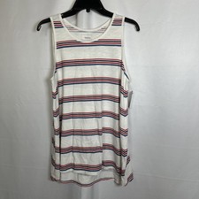 NWT Sonoma Good For Life Womens Tank Top  Striped Knit White S- L #1949 picture