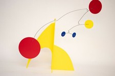 Cool Kinetic Art Sculpture Stabile - Retro MOD Style Yellow Blue Red Decor picture