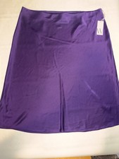 NWT Worthington Women’s 22W Purple Satin A-Line Midi Skirt Plus Size picture