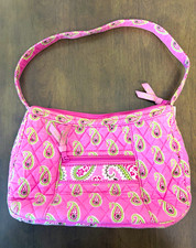 Vera Bradley Pink Paisley Shoulder Bag Zip Closure with Inner Pockets picture
