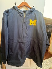 Champion Michigan Wolverines Jacket XXL Navy Blue Maize  Windbreaker Hooded picture