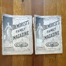  Antique Demorest's Family Magazine Lot  Feb & Mar 1891 Victorian Fashion  picture