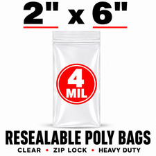 2x6 Clear  Bags 4 Mil Reclosable Poly Bags Heavy Duty Small Parts picture