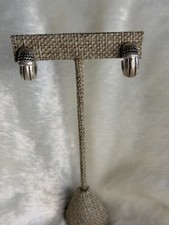 Vintage Silpada P0382 Sterling Silver & Brass Braided Rope Coil Hoop Earrings picture