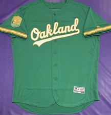 Authentic 2018 Oakland A’s Athletic’s 50th Anniversary Patch Majestic Jersey 56 picture