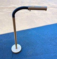Vintage 1980s Postmodern Floor Lamp Gooseneck Space Age Beige Task Reading picture
